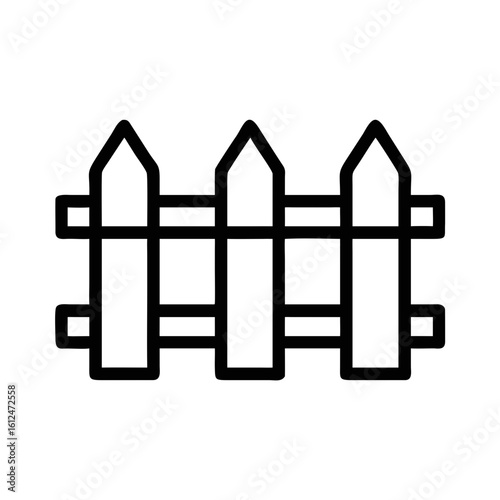 Silhouette of a wooden picket fence depicting property boundary and enclosure with simple design elements