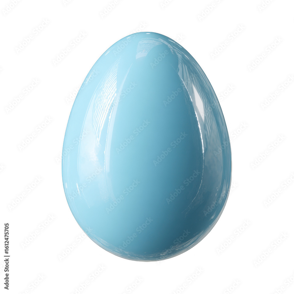 Obraz premium Shiny light blue plastic Easter egg isolated on a transparent background image