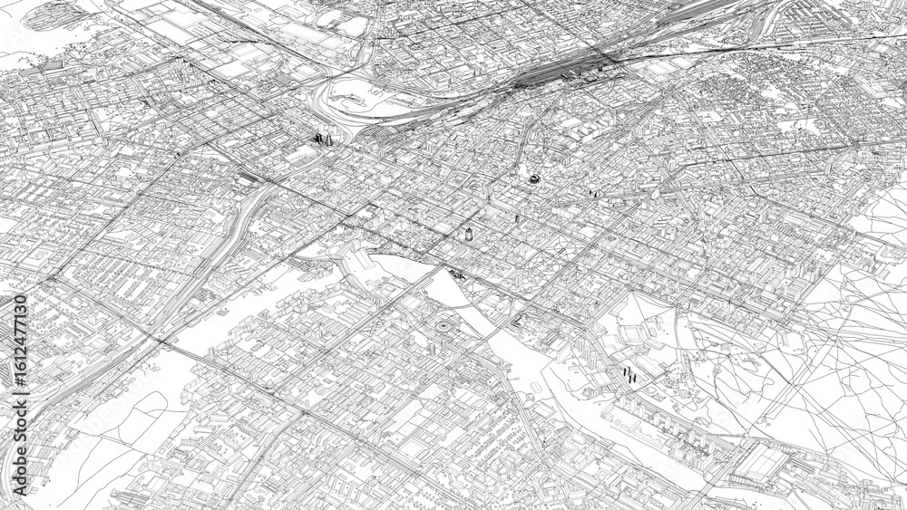 Fototapeta premium 3D illustration of city and urban in Chelyabinsk Russia