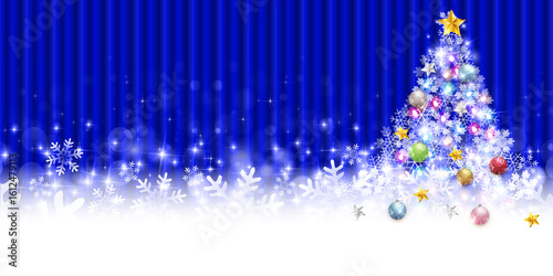 雪　クリスマス　冬　クリスマスツリー　背景	