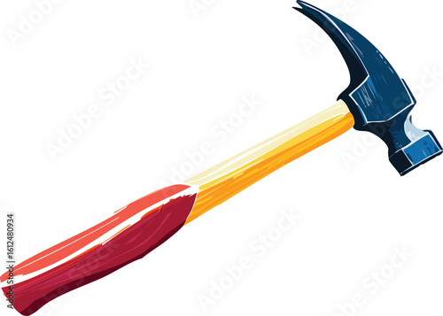 Mining pickaxe or hammer, tool illustration
