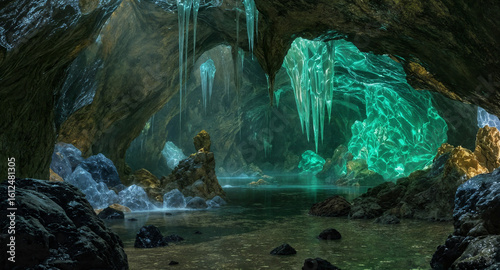 waterfall in the cave