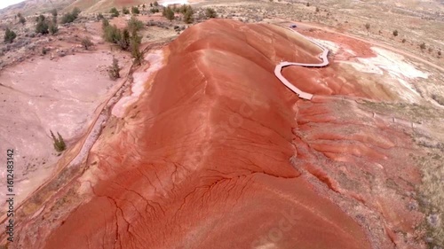 A trail winds through the colorful painted hills of oregon