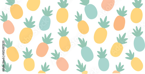 Cute Pineapple Pattern Background.