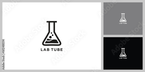 laboratory bottle logo design template
