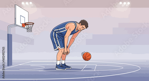Depressed Basketball Player in Action