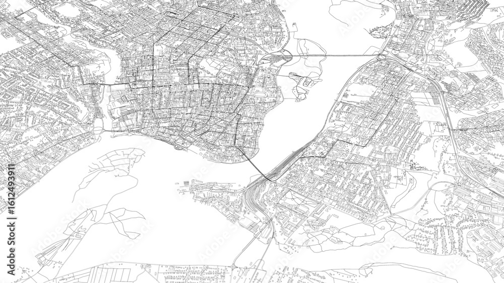 Naklejka premium 3D illustration of city and urban in Irkutsk Russia