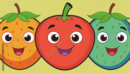 funny fruit cartoon