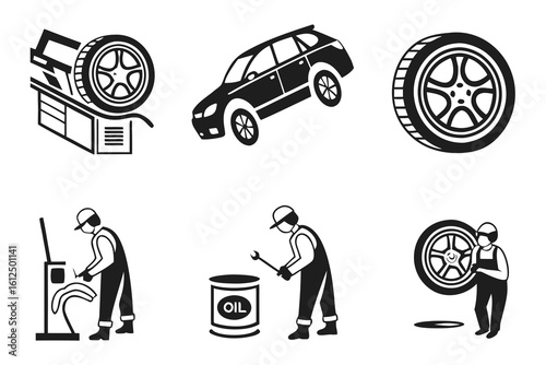 Car Service and Repair Icons.