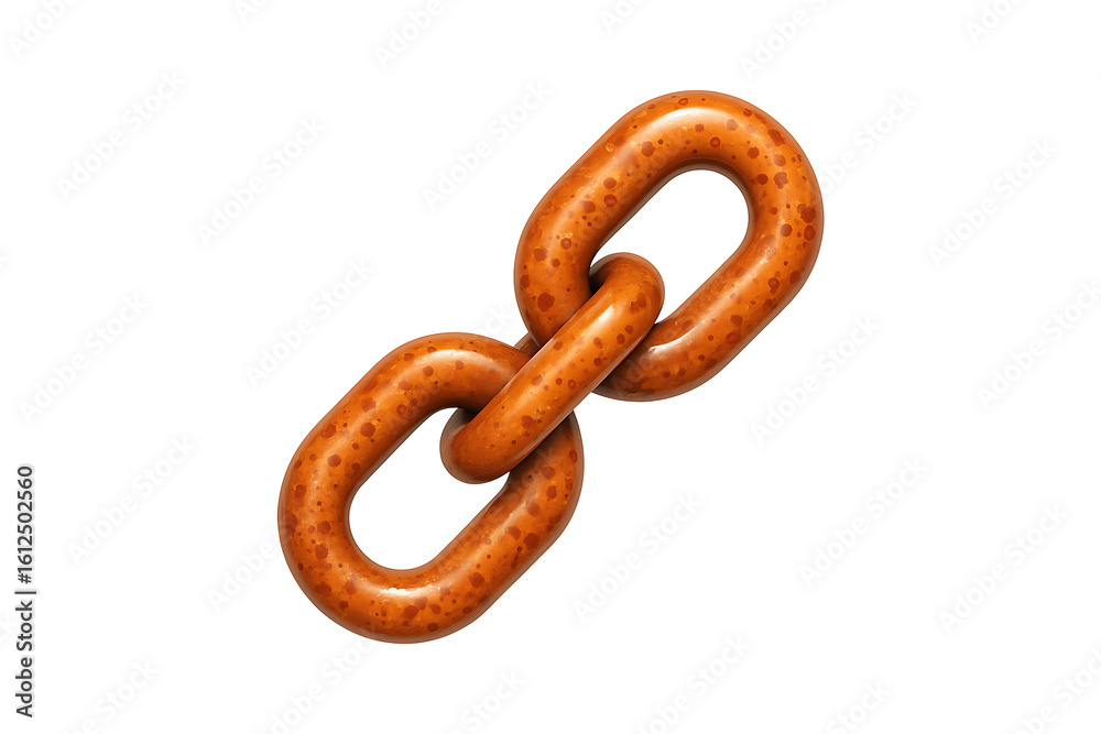 Fototapeta premium 3D Chain Link Connection Icon Isolated on a Transparent Background