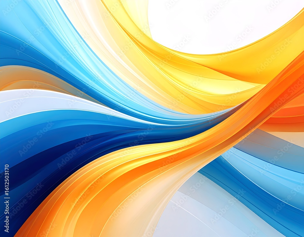 Obraz premium Abstract swirling ribbons of vibrant colors