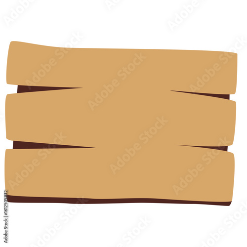 Flat wooden plank vector for signboard or decoration use, natural rustic texture, cartoon style clipart design.