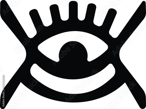 Adinkra abode santann african eye symbol for creation, god and totality vector illustration