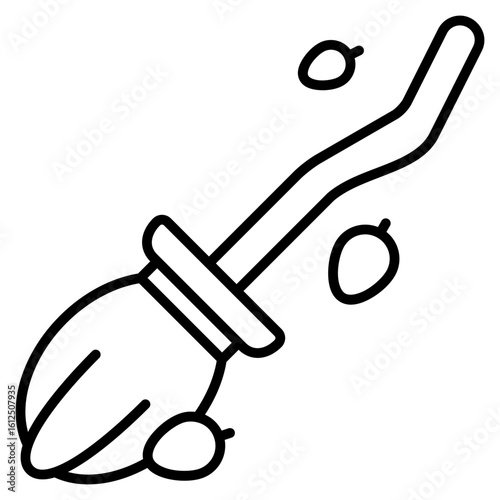 Broomstick icon with outline style and pixel perfect base. Suitable for website design, logo, app and UI. Based on the size of the icon in general, so it can be reduced.