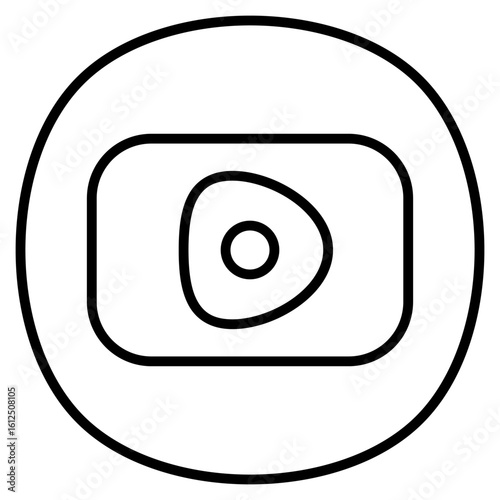 YouTube icon with outline style and pixel perfect base. Suitable for website design, logo, app and UI. Based on the size of the icon in general, so it can be reduced.