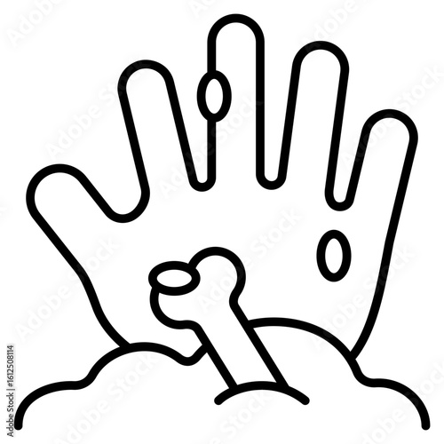 Zombie Hand icon with outline style and pixel perfect base. Suitable for website design, logo, app and UI. Based on the size of the icon in general, so it can be reduced.