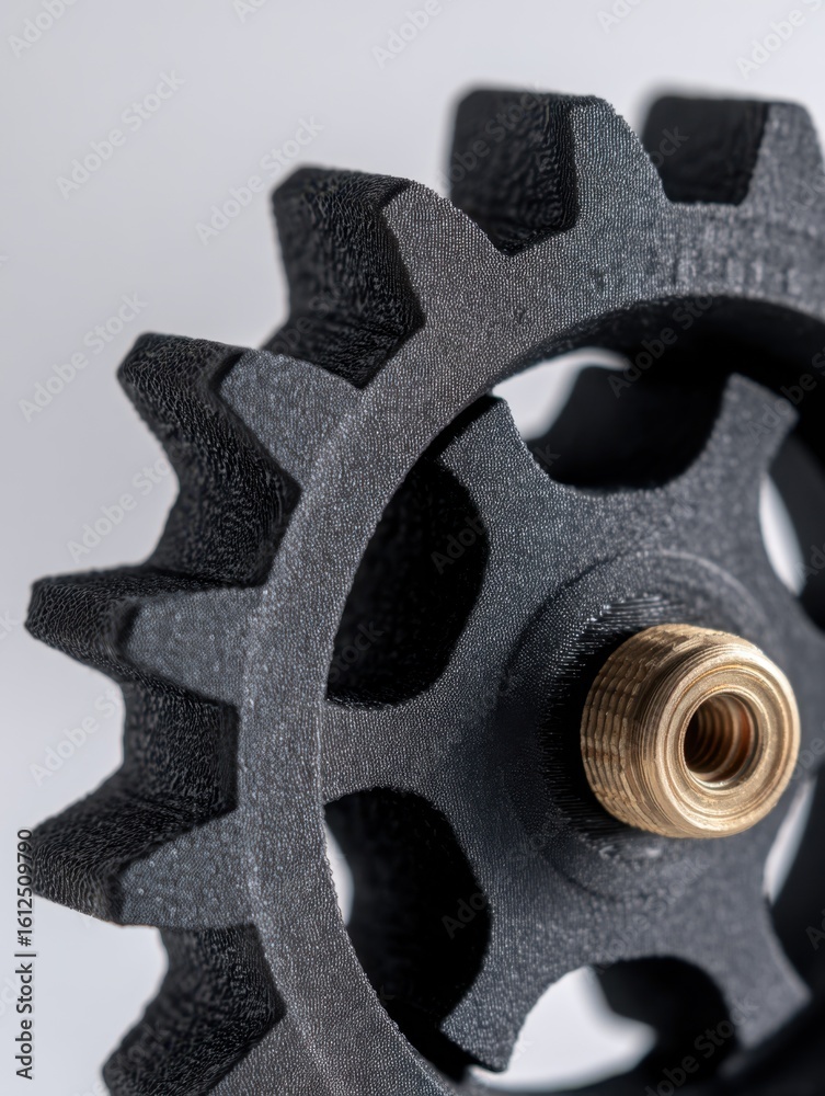 Obraz premium Mechanical gear mechanism industrial setting product photography close-up detailed design concept