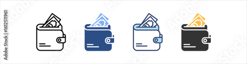 Wallet Icon Set Multiple Style Collection