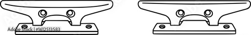 Ship cleats outline icon vector
