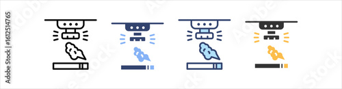 Smoke Detector Icon Set Multiple Style Collection