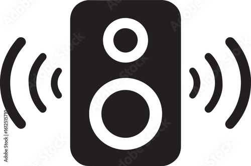 Vector Speaker Icon: Black and White Minimalist Sound Symbol Sign
