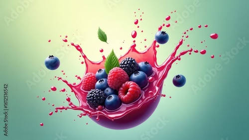 blueberries and raspberries