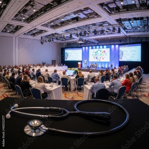 Medical professionals gather for an important conference discussing health innovation and future advancements in patient care