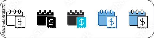 Monthly Bill Icon Pack Multistyle Illustration
