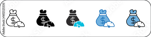 Minimum Wage Icon Pack Multistyle Illustration