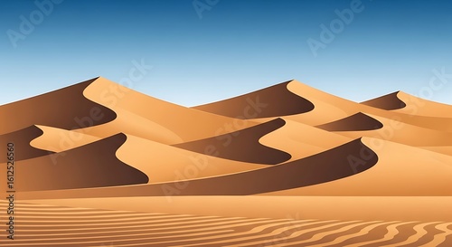 Desert landscape sand dunes scenic background wallpaper illustration