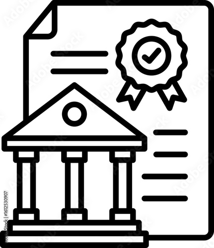 Black banking regulations icon - outline