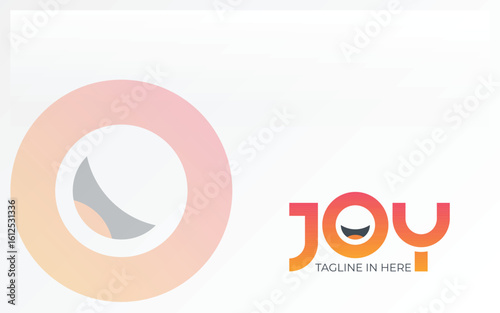 Word mark logo form smile symbol in letter o