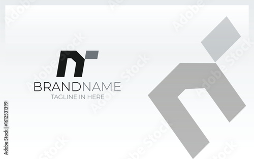 Letter N logo formed with simple and modern shape