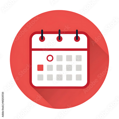 Vector desktop calendar icon with red heart symbol reminder
