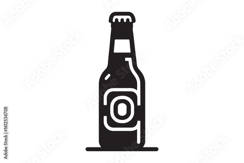Glass bottle soda drink, white background, beverage illustration, website design