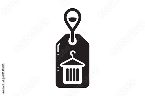 Hang tag silhouette flat icon vector illustration