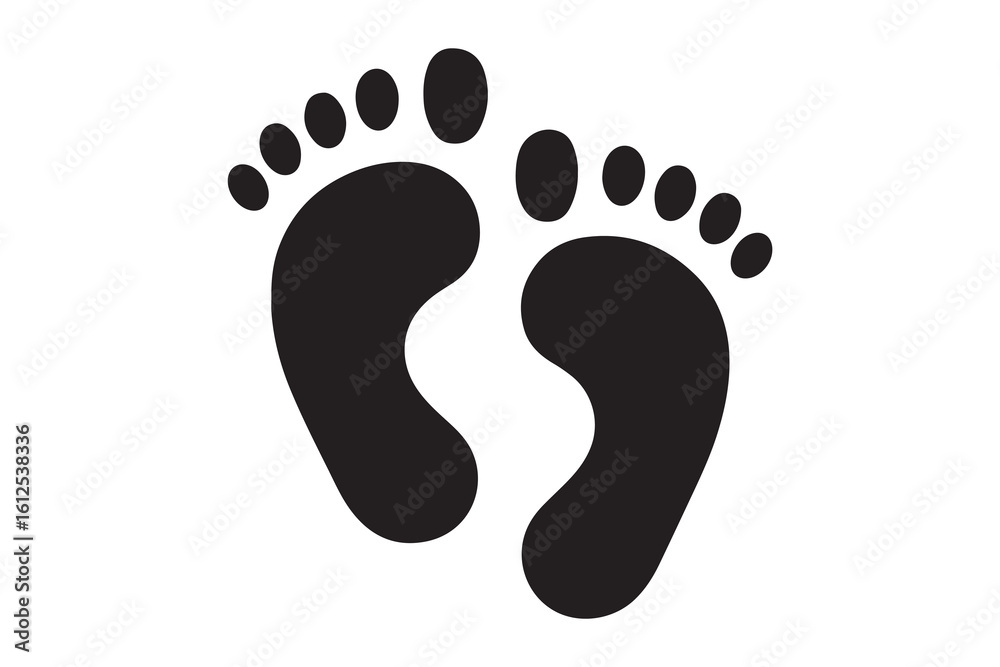 Obraz premium Vector footprints, adult footprints and baby footprints on white background. Vector Illustration.
