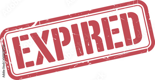 Red expired stamp on white background with grunge texture