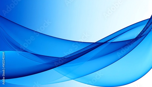 Abstract blue waves flowing smoothly across a bright background