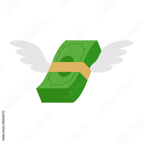 money with wings cartoon element