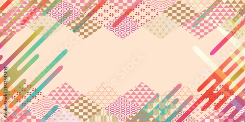 春　和柄　年賀状　背景