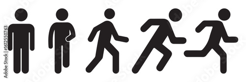 human person walking icon . isolated transparent people walk black outline and filled version of vector illustration	