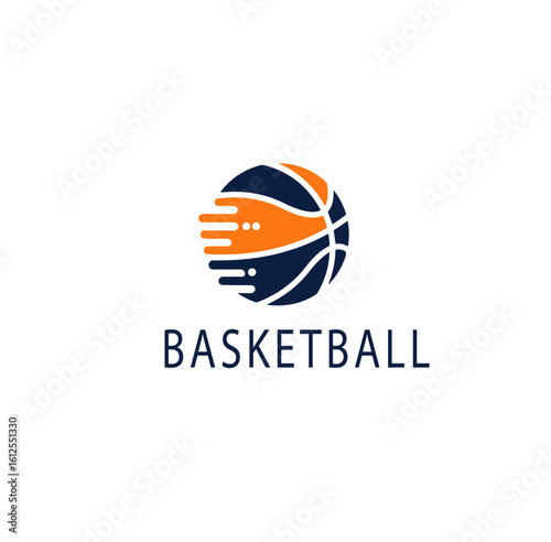  Modern Basketball Logo with Speed Lines