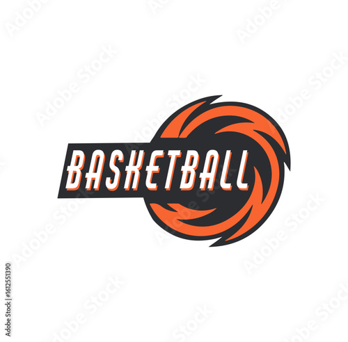  Abstract Swirl Basketball Wordmark Logo