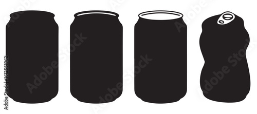 Realistic Soda Can Vector Set – Glossy Beverage Aluminum Can Mockup Illustration