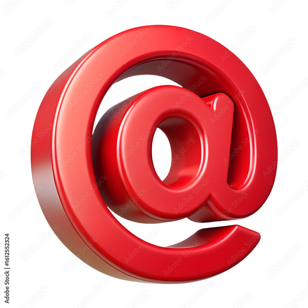 Fototapeta premium Red at symbol isolated on transparent background