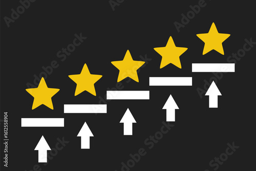 best customer feedback, excellent business services rating, yellow 5 stars on black background
