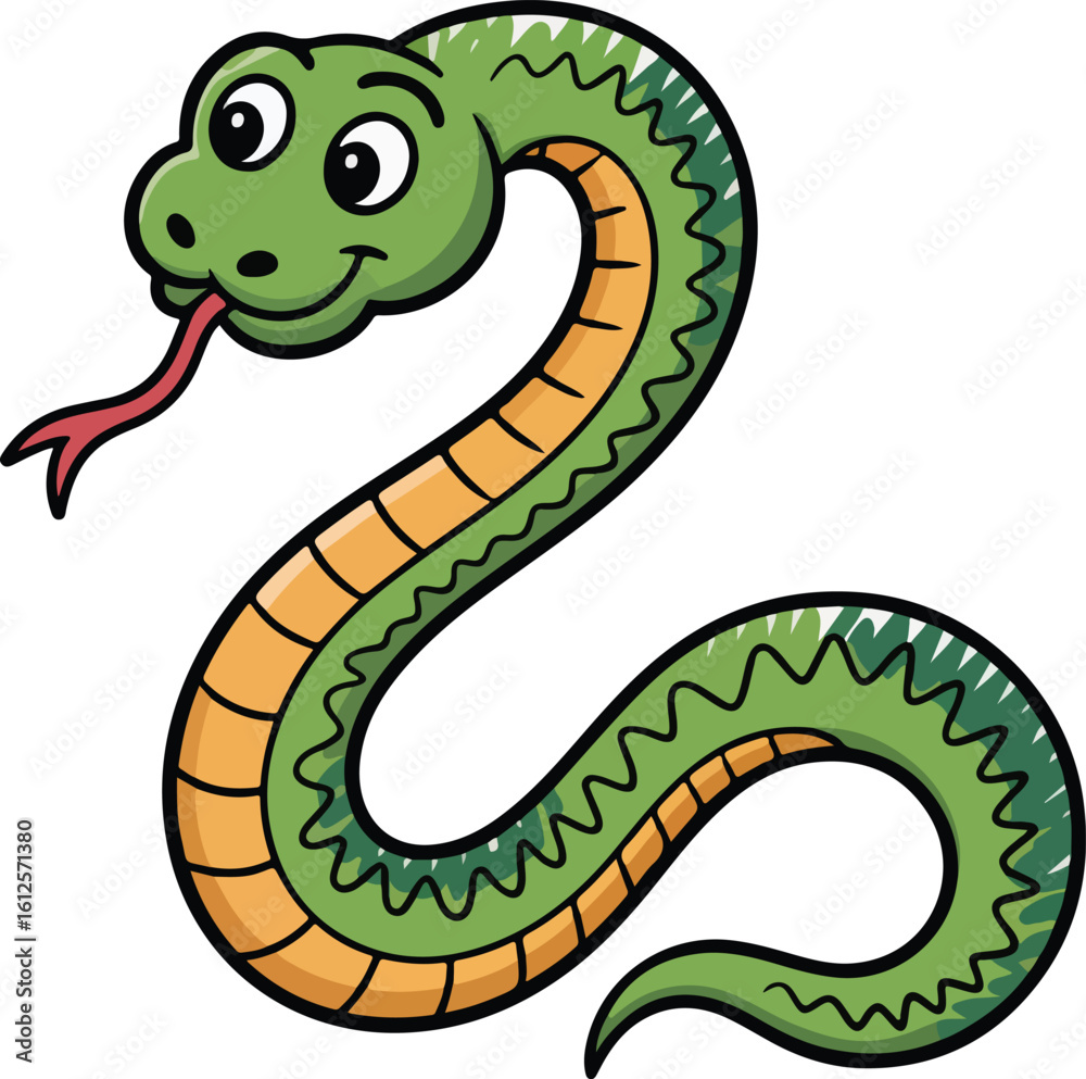 Fototapeta premium cartoon snake crayon chalk style transparent png vector