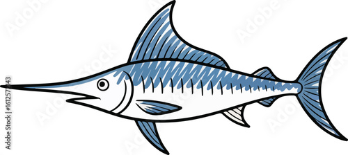 swordfish crayon chalk style transparent png vector