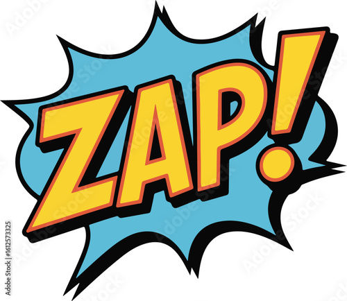 A vibrant comic book style ZAP! speech bubble, adding impact and action
